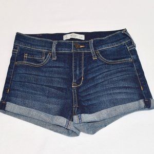 Abercrombie & Fitch Cuffed Denim Jean Shorts - Size 0 Waist 25